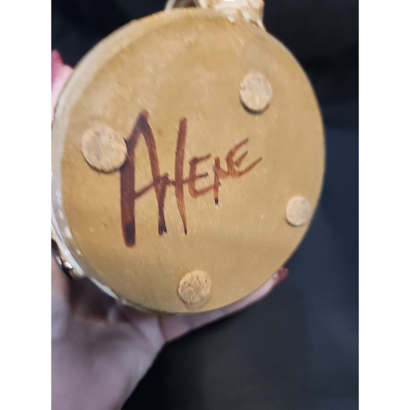 Vintage Handmade Miniature Pottery Oil Lamp Artist Signed - Picture 6 of 10